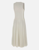LACOSTE Abito lungo senza maniche plissettato WHITE Donna 