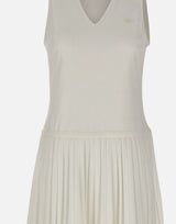LACOSTE Abito lungo senza maniche plissettato WHITE Donna 