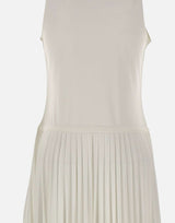 LACOSTE Abito lungo senza maniche plissettato WHITE Donna 