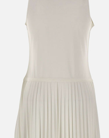 LACOSTE Abito lungo senza maniche plissettato WHITE Donna 