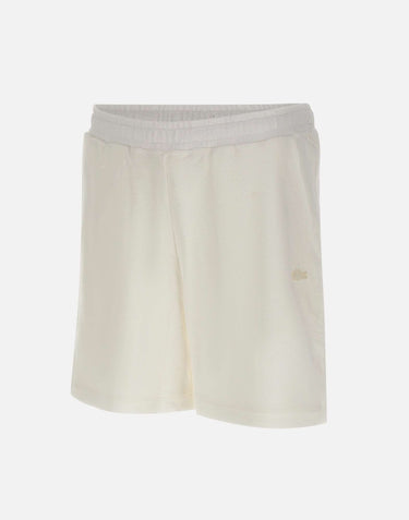 LACOSTE Shorts in jersey testurizzato WHITE Uomo 