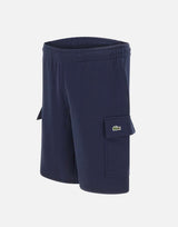 LACOSTE Shorts cargo in cotone felpato BLUE Uomo 