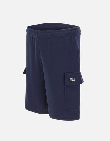 LACOSTE Shorts cargo in cotone felpato BLUE Uomo 