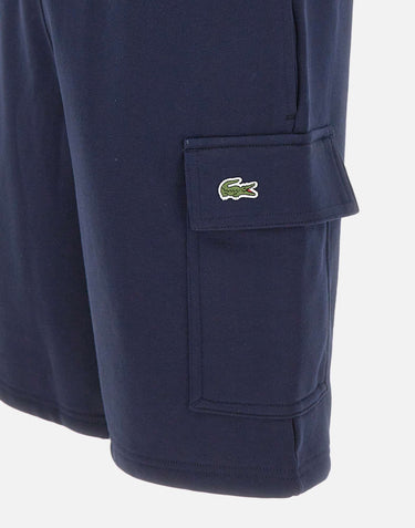 LACOSTE Shorts cargo in cotone felpato BLUE Uomo 