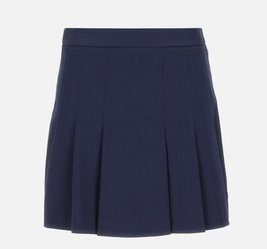 LACOSTE Gonna corta plissettata in cotone elasticizzato BLUE Donna 