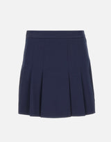 LACOSTE Gonna corta plissettata in cotone elasticizzato BLUE Donna 