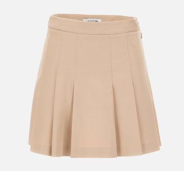 LACOSTE Gonna corta plissettata in cotone elasticizzato BEIGE Donna 