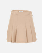 LACOSTE Gonna corta plissettata in cotone elasticizzato BEIGE Donna 