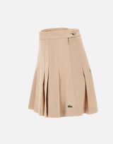 LACOSTE Gonna corta plissettata in cotone elasticizzato BEIGE Donna 