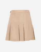 LACOSTE Gonna corta plissettata in cotone elasticizzato BEIGE Donna 