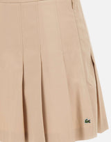 LACOSTE Gonna corta plissettata in cotone elasticizzato BEIGE Donna 