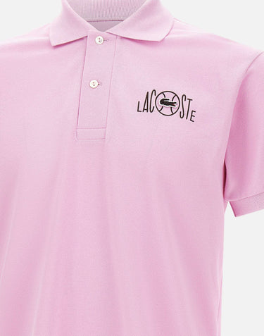 LACOSTE Polo classic fit con logo grafico Pink Uomo 