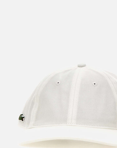 LACOSTE Cappello da baseball in twill di cotone WHITE Unisex 
