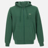LACOSTE Felpa in cotone con zip e cappuccio GREEN Uomo 