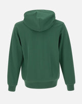 LACOSTE Felpa in cotone con zip e cappuccio GREEN Uomo 