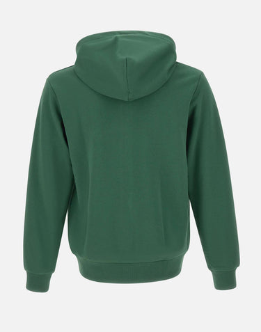 LACOSTE Felpa in cotone con zip e cappuccio GREEN Uomo 