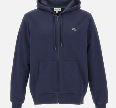 LACOSTE Felpa in cotone con zip e cappuccio BLUE Uomo 