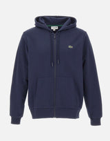 LACOSTE Felpa in cotone con zip e cappuccio BLUE Uomo 