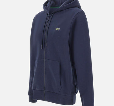LACOSTE Felpa in cotone con zip e cappuccio BLUE Uomo 