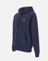 LACOSTE Felpa in cotone con zip e cappuccio BLUE Uomo 
