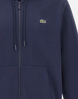 LACOSTE Felpa in cotone con zip e cappuccio BLUE Uomo 
