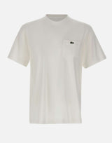 LACOSTE T-shirt in cotone con taschino WHITE Uomo 