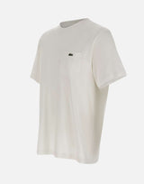 LACOSTE T-shirt in cotone con taschino WHITE Uomo 