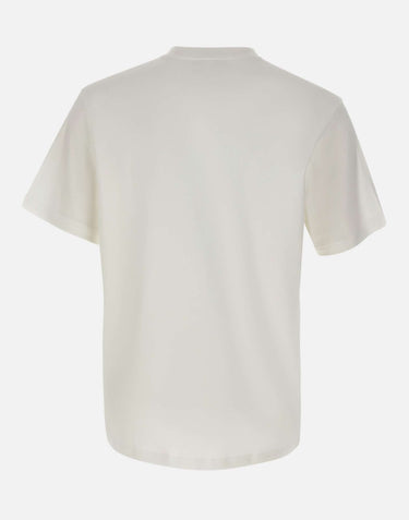 LACOSTE T-shirt in cotone con taschino WHITE Uomo 