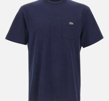 LACOSTE T-shirt in cotone con taschino BLUE Uomo 