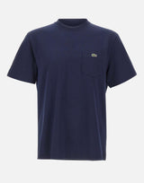LACOSTE T-shirt in cotone con taschino BLUE Uomo 