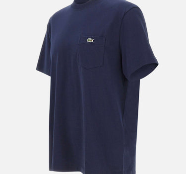 LACOSTE T-shirt in cotone con taschino BLUE Uomo 