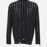 LANEUS Cardigan in maglia destroyed BLACK Uomo 