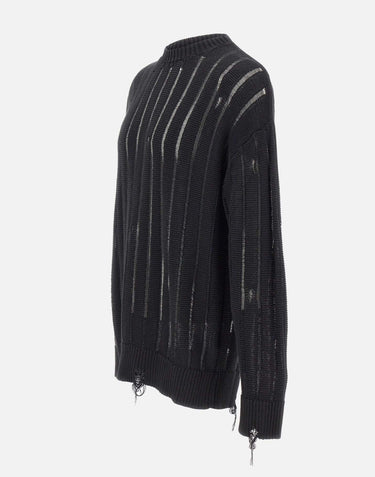 Maglia girocollo destroyed S6LAMAKN030 110 LANEUS 