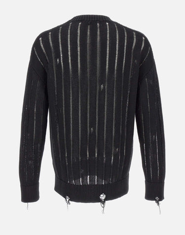 Maglia girocollo destroyed S6LAMAKN030 110 LANEUS 