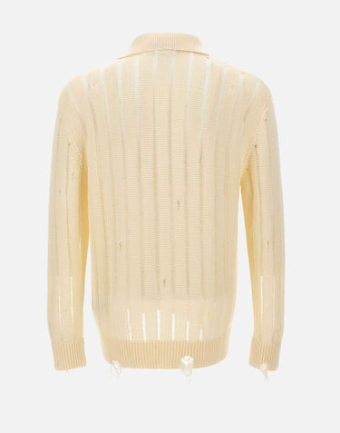 Cardigan in maglia destroyed S6LAMAKP042 015 LANEUS 