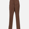LANEUS Pantaloni in misto viscosa e lino BROWN Uomo 