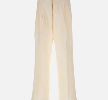 LANEUS Pantaloni a gamba larga WHITE Uomo 