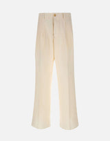 LANEUS Pantaloni a gamba larga WHITE Uomo 
