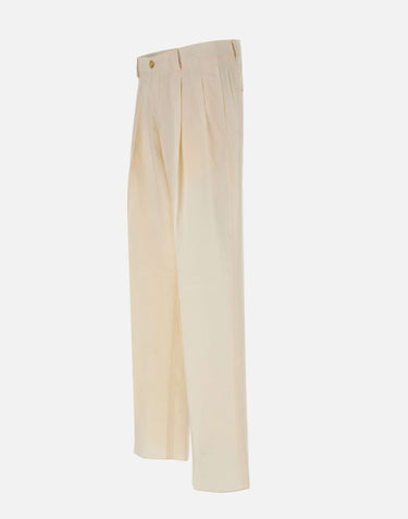 LANEUS Pantaloni a gamba larga WHITE Uomo 