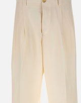 LANEUS Pantaloni a gamba larga WHITE Uomo 