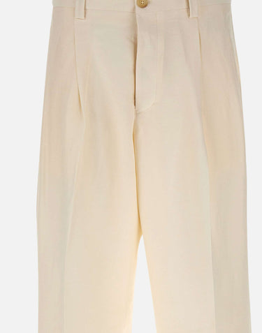 LANEUS Pantaloni a gamba larga WHITE Uomo 