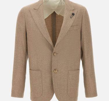 LARDINI Blazer in lana, viscosa e lino BROWN Uomo 