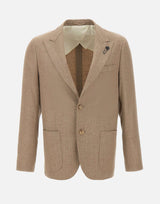 LARDINI Blazer in lana, viscosa e lino BROWN Uomo 