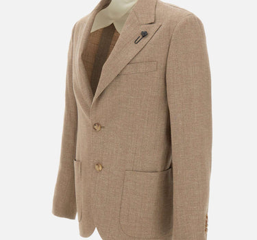 LARDINI Blazer in lana, viscosa e lino BROWN Uomo 