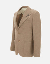 LARDINI Blazer in lana, viscosa e lino BROWN Uomo 