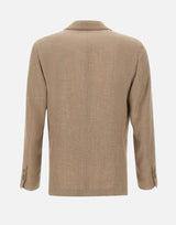 LARDINI Blazer in lana, viscosa e lino BROWN Uomo 