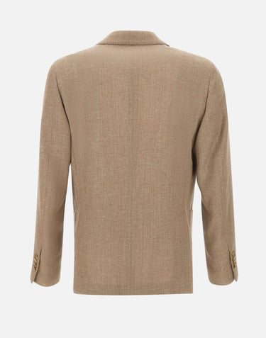LARDINI Blazer in lana, viscosa e lino BROWN Uomo 