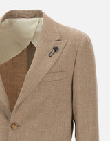 LARDINI Blazer in lana, viscosa e lino BROWN Uomo 
