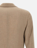 LARDINI Blazer in lana, viscosa e lino BROWN Uomo 