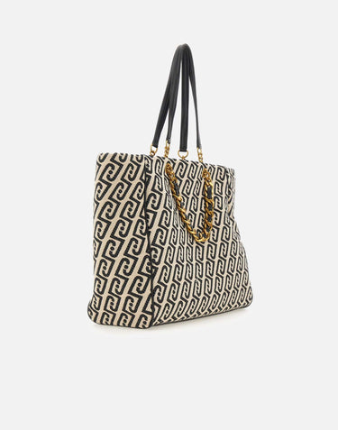 Borsa a spalla grande con monogram AA6116T380A Y9775 LIU-JO 
